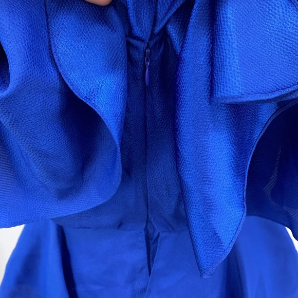 Julie Dillon Slip Dress Womens Size 2 Blue Ruffle Sleeveless Scoop Nightout Mini - Picture 6 of 14